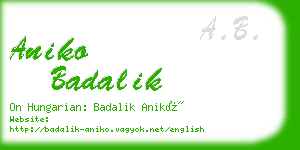 aniko badalik business card